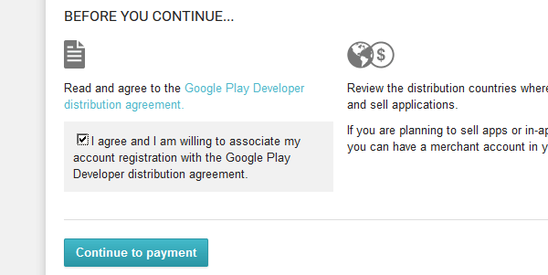 pilih setuju dengan perjanjian distibusi pengembang