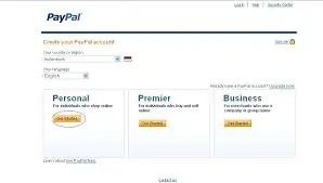 akun paypal personal dan primer