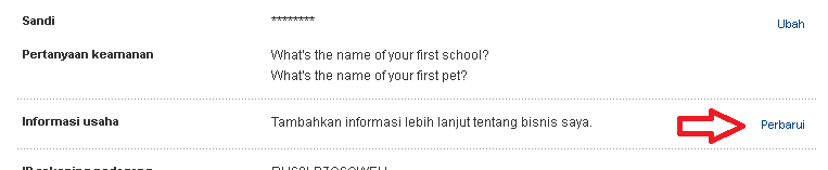 perbarui akun paypal