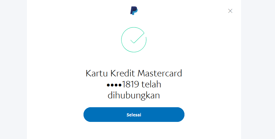 selesai hubungkan kartu